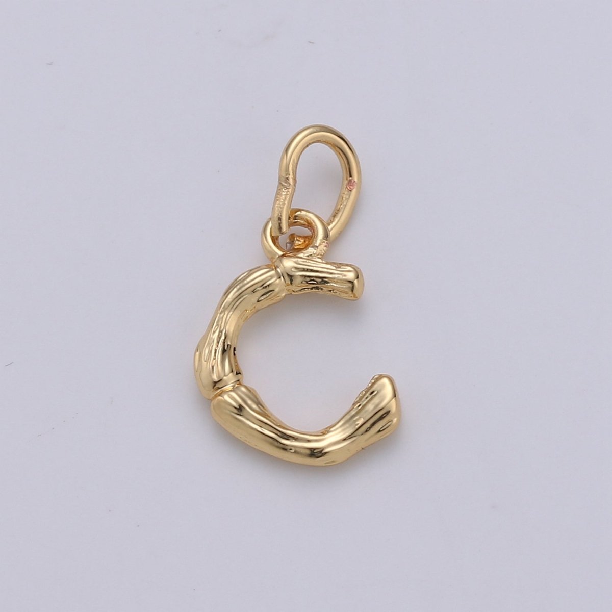 Tiny Bamboo Initial, Letter Alphabet bamboo charms Dainty Gold bamboo Pendant Charm for Necklace Bracelet Earring Component A-057 to A-069 - DLUXCA