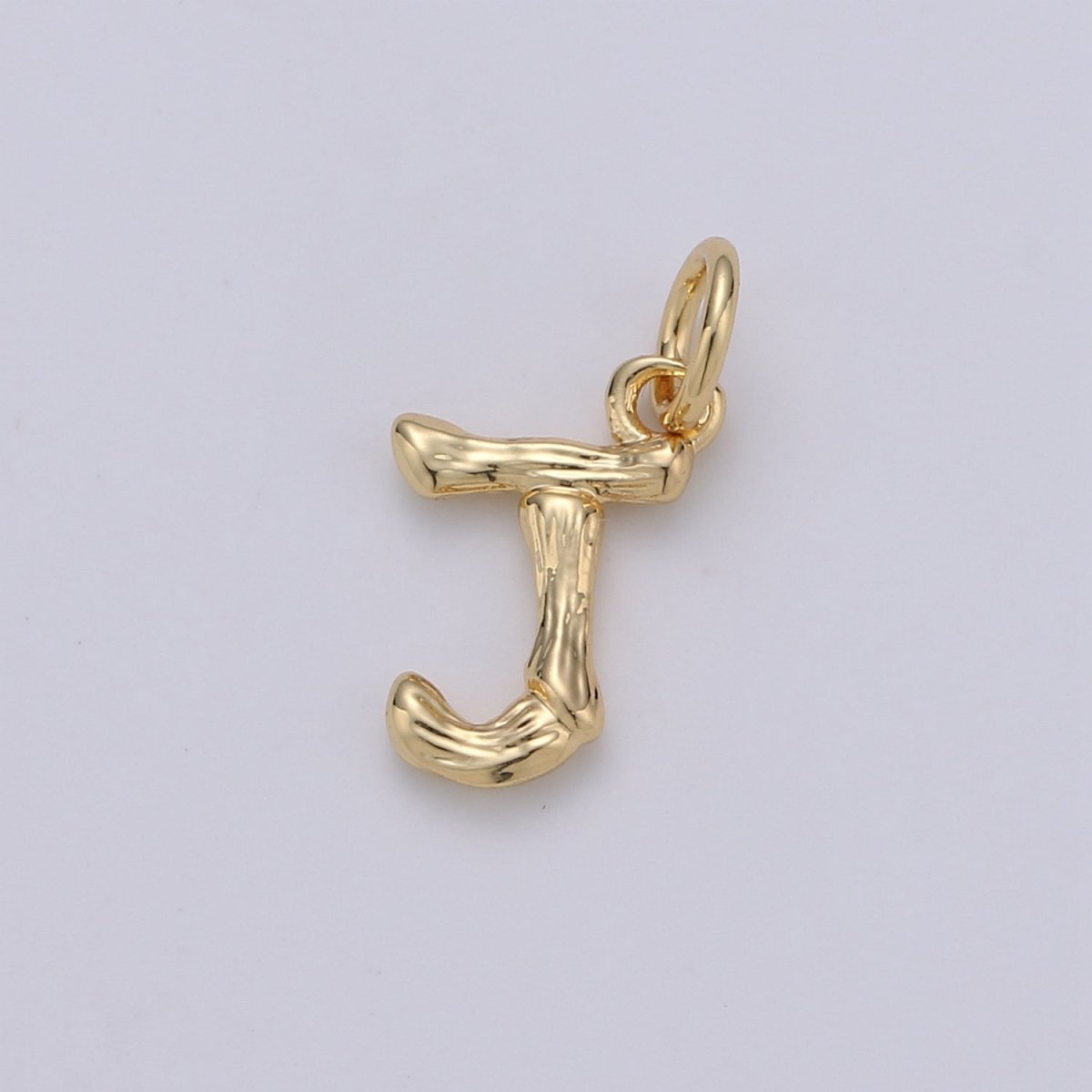 Tiny Bamboo Initial, Letter Alphabet bamboo charms Dainty Gold bamboo Pendant Charm for Necklace Bracelet Earring Component A-057 to A-069 - DLUXCA