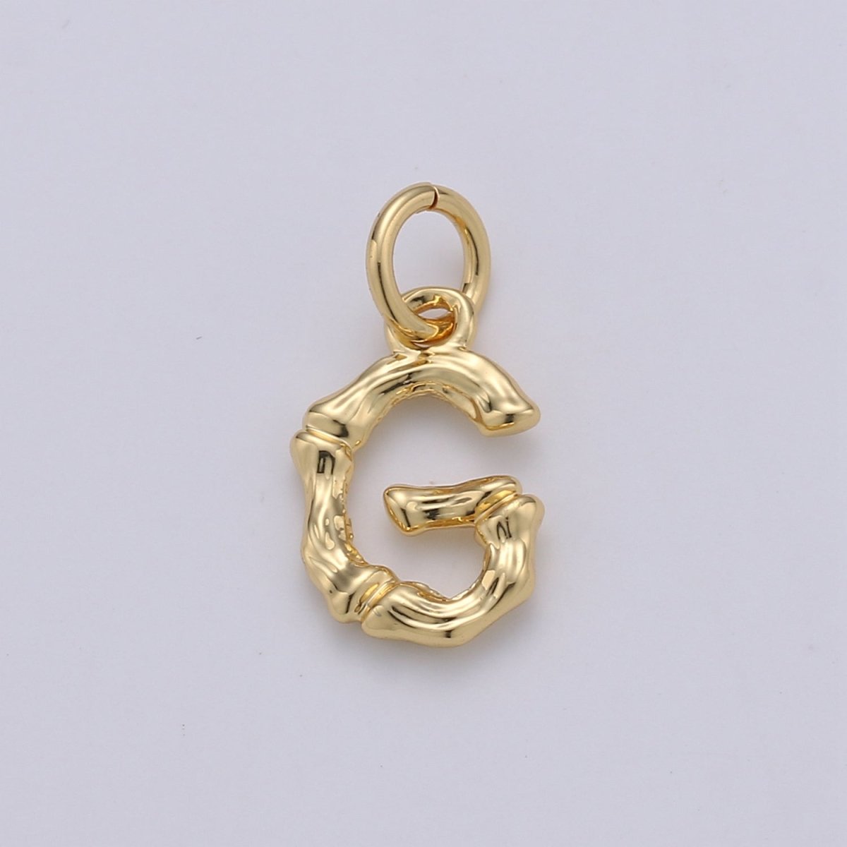 Tiny Bamboo Initial, Letter Alphabet bamboo charms Dainty Gold bamboo Pendant Charm for Necklace Bracelet Earring Component A-057 to A-069 - DLUXCA