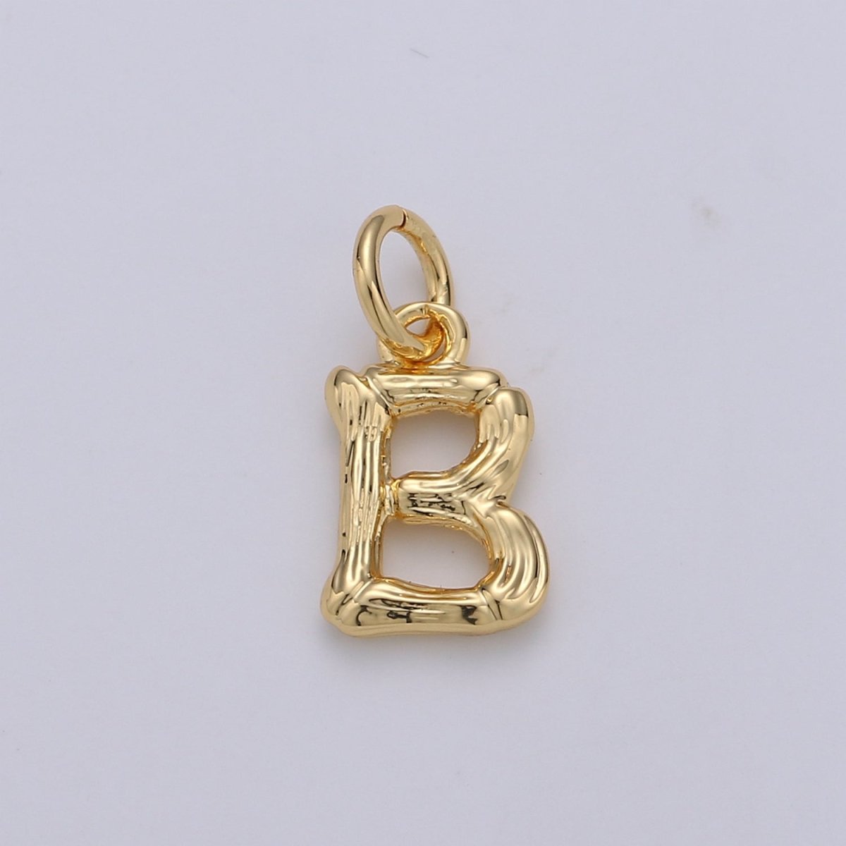 Tiny Bamboo Initial, Letter Alphabet bamboo charms Dainty Gold bamboo Pendant Charm for Necklace Bracelet Earring Component A-057 to A-069 - DLUXCA