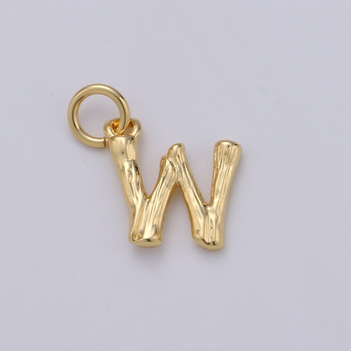 Tiny Bamboo Initial, Letter Alphabet bamboo charms Dainty Gold bamboo Pendant Charm for Necklace Bracelet Earring Component A-057 to A-069 - DLUXCA