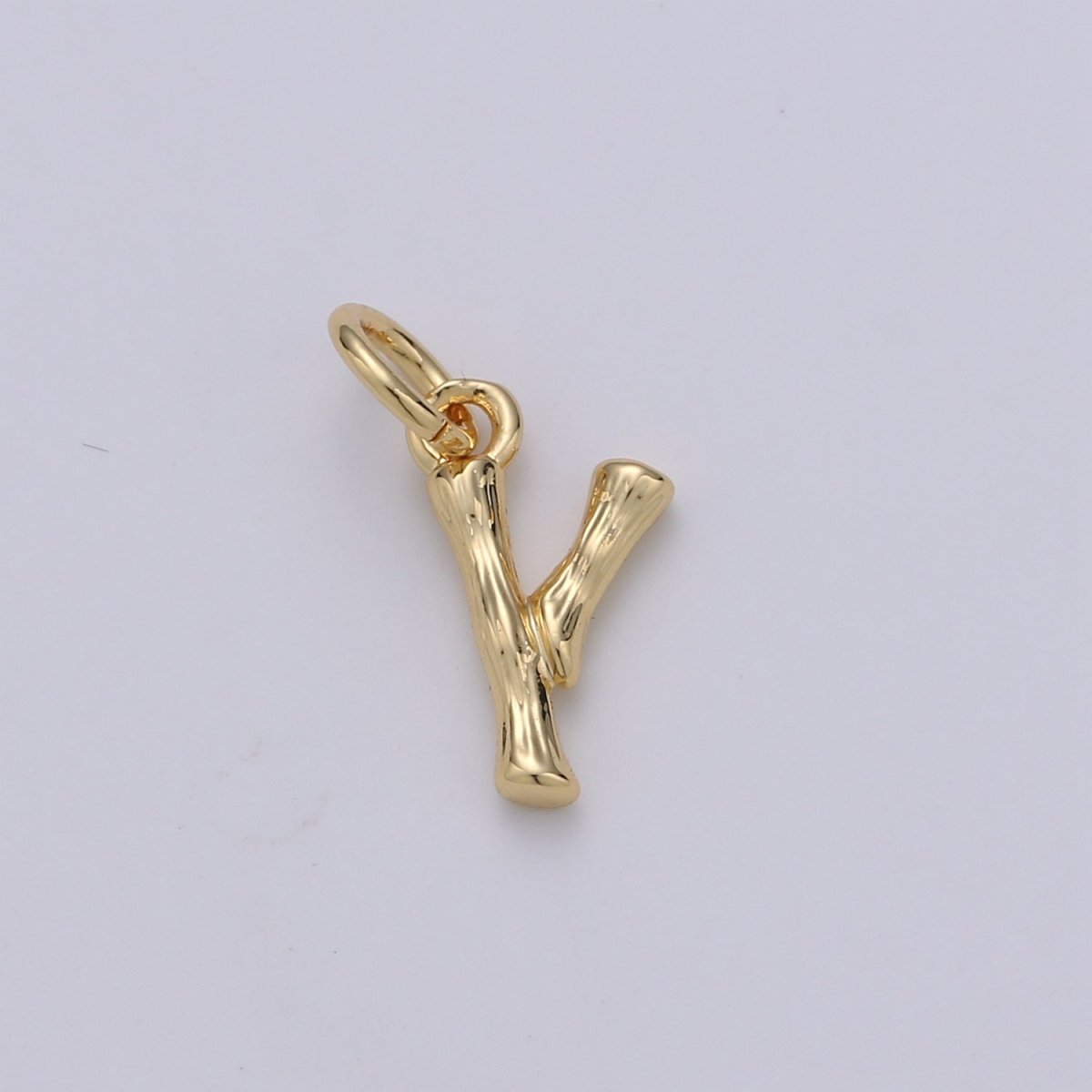 Tiny Bamboo Initial, Letter Alphabet bamboo charms Dainty Gold bamboo Pendant Charm for Necklace Bracelet Earring Component A-057 to A-069 - DLUXCA