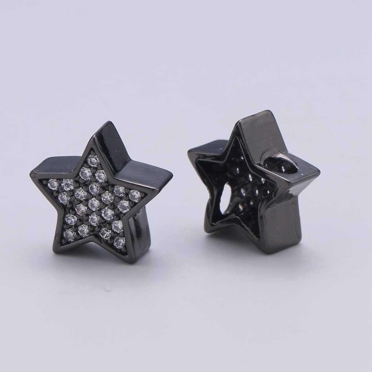 Tiny Black Star Beads CZ Crystal Mini Sky Nature Object Jewelry Accessories Making Beads B394 - DLUXCA