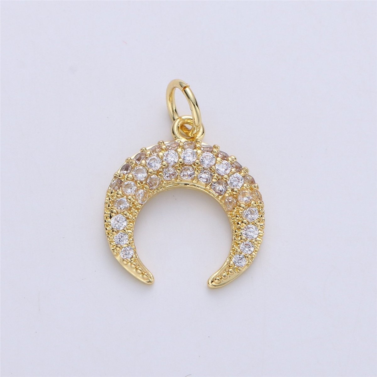 Tiny Crescent Moon Charm Pendant in 18K Gold Filled C-095 - DLUXCA