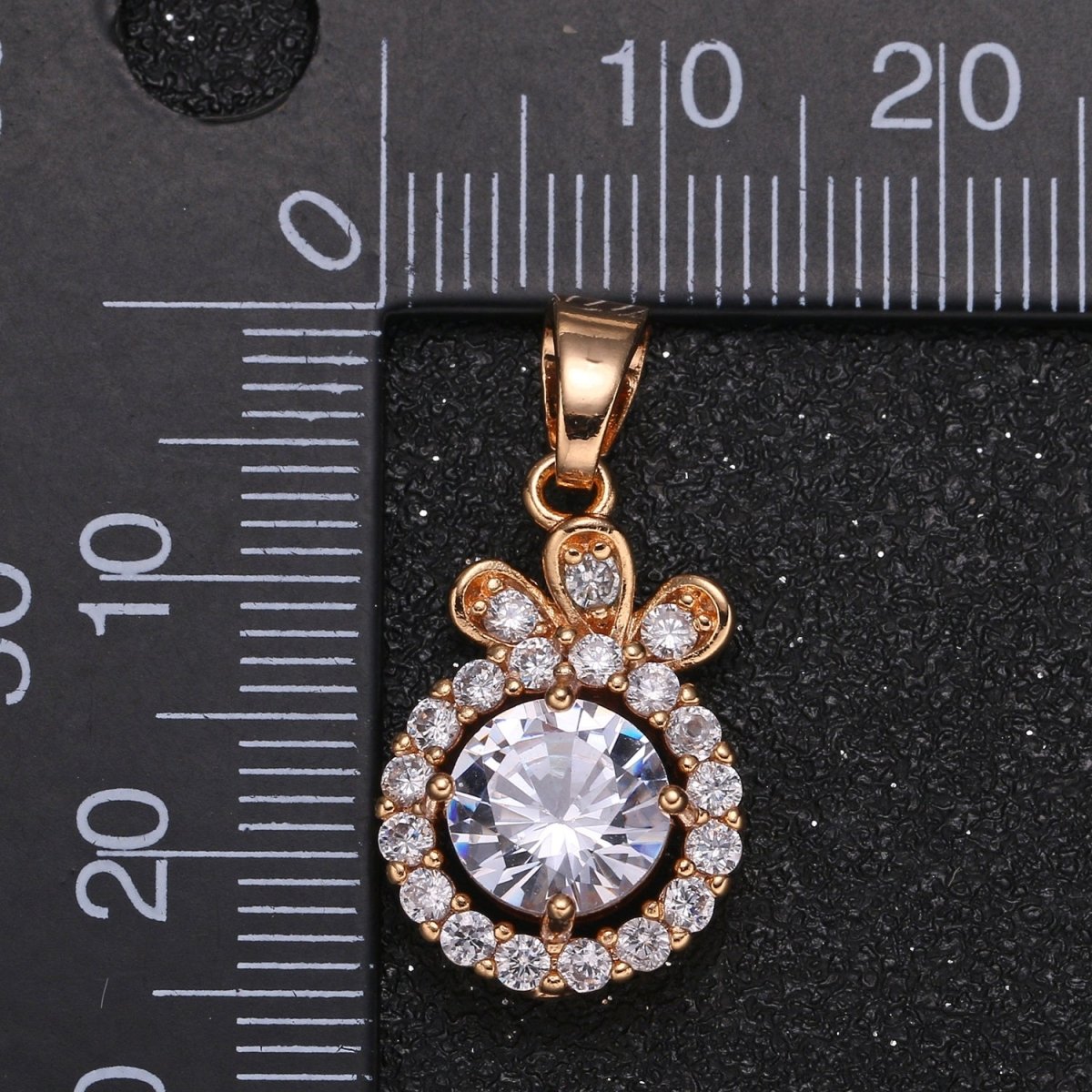 Tiny Crystal Mangosteen Charm CZ Sweet Sour Fruity Nature Micro Pave Charm Pendant GP-1049 - DLUXCA