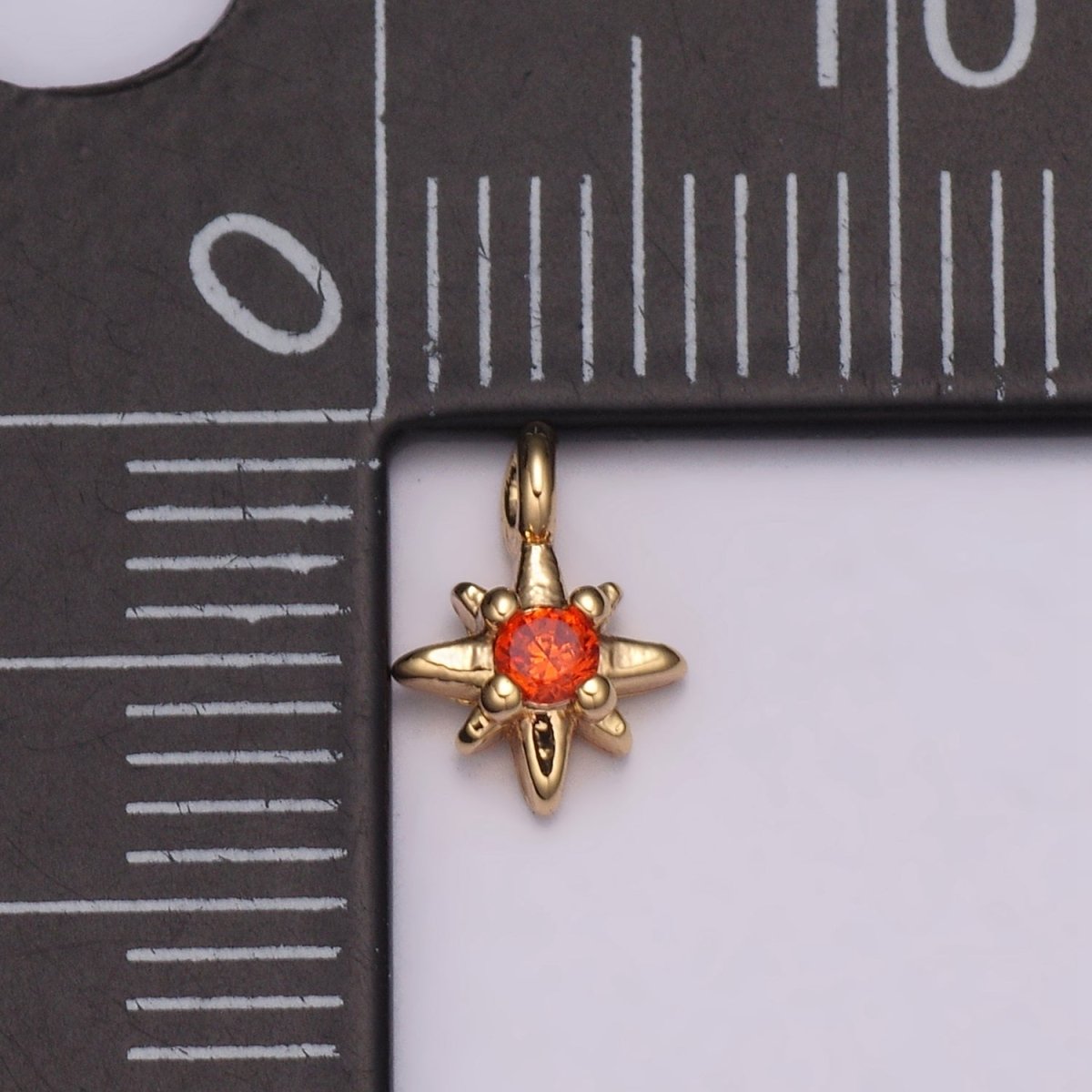 Tiny CZ 8 Point Star Cubic Zirconia Small Starburst North Star Pendant - 16K Gold Filled CZ Drop Charm Pendant, Celestial Jewelry, Pointed Star N-165 - N-169 - DLUXCA