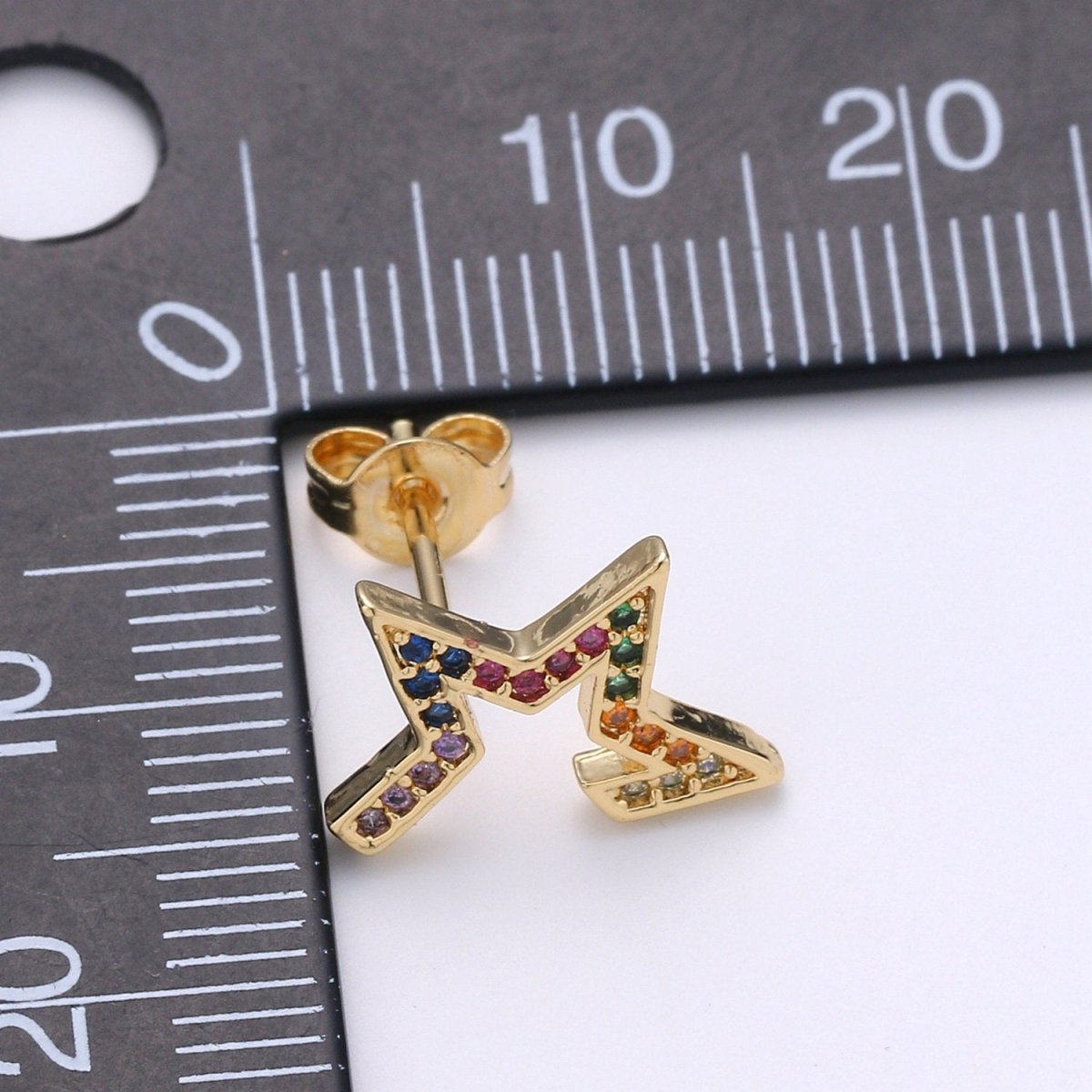 Tiny CZ Star Stud Earrings Dainty Multi Color Cloud Stud Earring Gold Minimalist Jewelry for her christmas gift Q-310 - DLUXCA