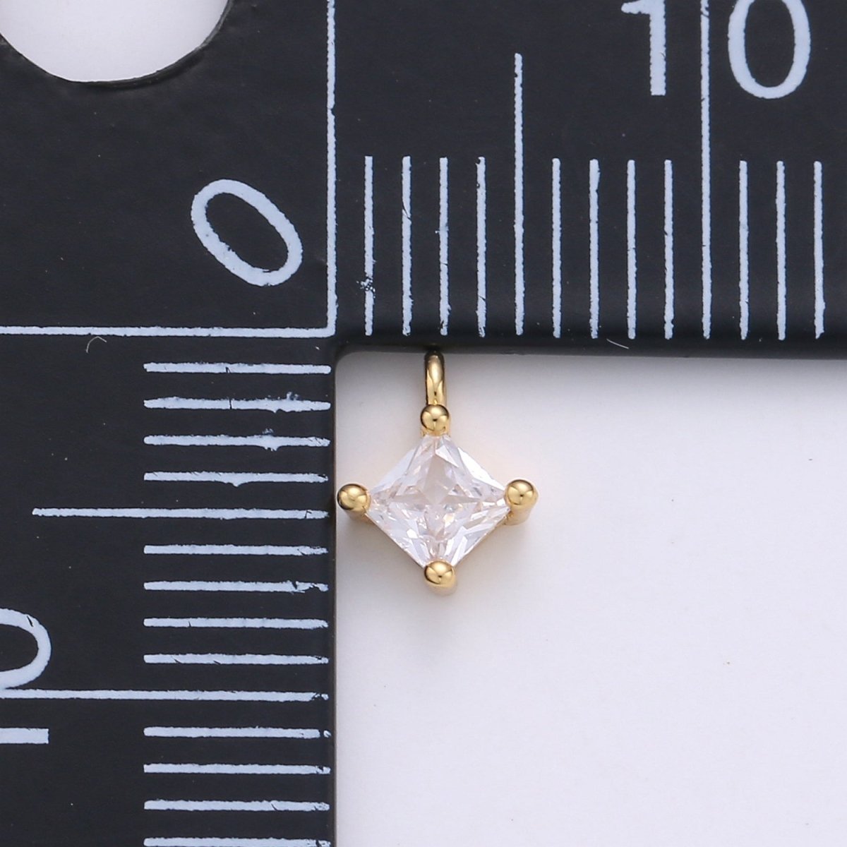 Tiny Diamond Shape Charm, Micro Pave CZ Charm, 18K Gold Filled Pendant Dainty Love Minimalist Necklace Charm for Jewelry Making | C-117 C-377 - DLUXCA