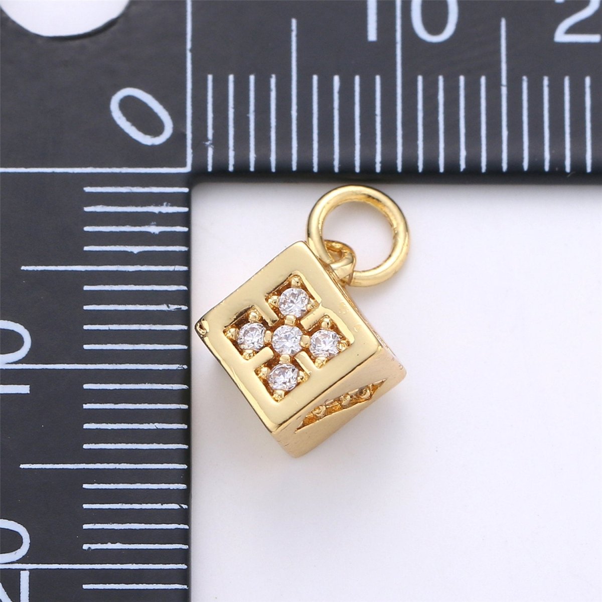 Tiny Dice Pendant Gold Silver Dice Charm Jewelry Craft Supply for necklace earring Bracelet Component C-918, C-426 - DLUXCA