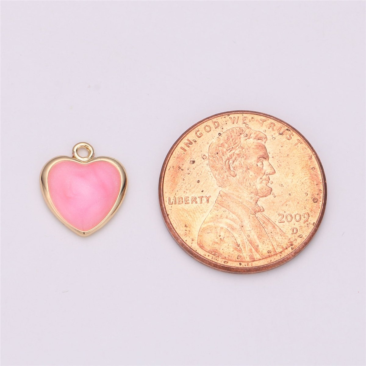 Tiny Enamel Heart Charms Little Color Hearts on Gold Filled Red Pink White Teal First Love Earing Bracelet Necklace Jewelry Supplies, C-524 - DLUXCA