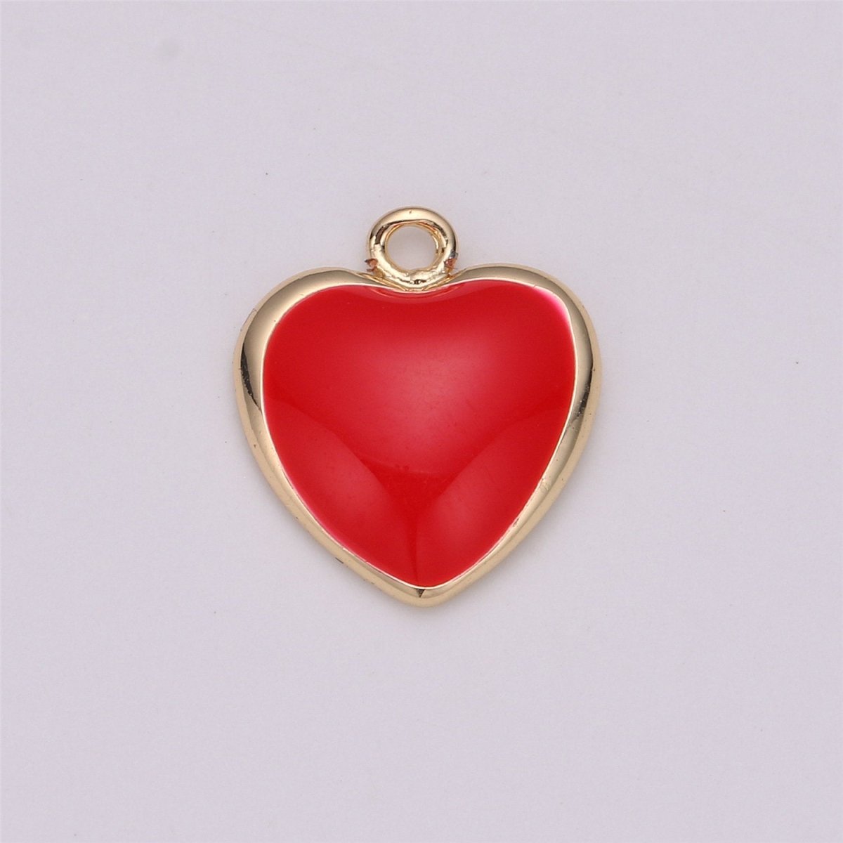 Tiny Enamel Heart Charms Little Color Hearts on Gold Filled Red Pink White Teal First Love Earing Bracelet Necklace Jewelry Supplies, C-524 - DLUXCA