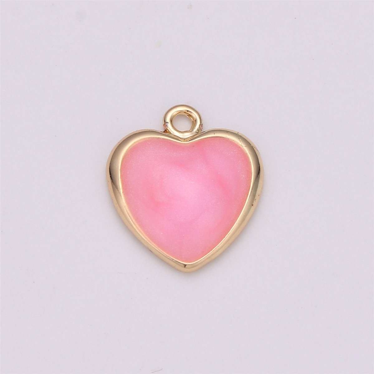 Tiny Enamel Heart Charms Little Color Hearts on Gold Filled Red Pink White Teal First Love Earing Bracelet Necklace Jewelry Supplies, C-524 - DLUXCA