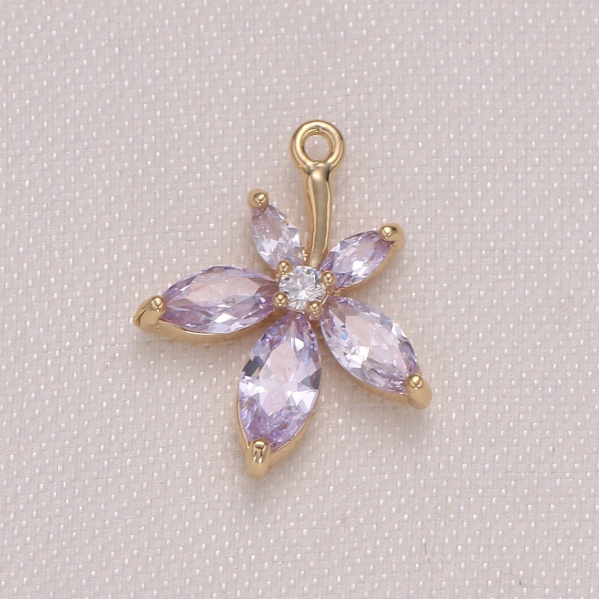 Tiny Flower Charm, Floral Daisy Petal Charm Pendant Yellow Purple Pink GP-949 GP-950 GP-951 - DLUXCA
