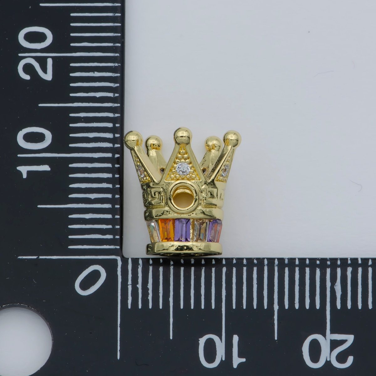 Tiny Gold Black Kingdom Emperor Crown Beads CZ Crystal Small King Queen Prince Crown Model Jewelry Making Beads B-568 to B-571 - DLUXCA