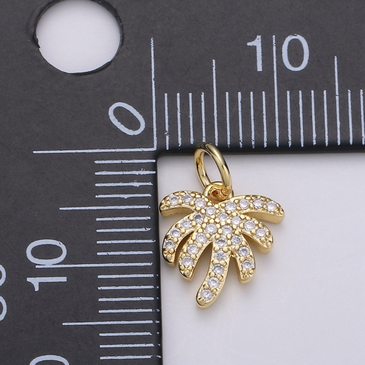 Tiny Gold Filled Micro Pave CZ Coconut Tree Pendant Charm, Micro Pave CZ Pendant Charm, Gold Filled Pendant, For DIY Jewelry - DLUXCA