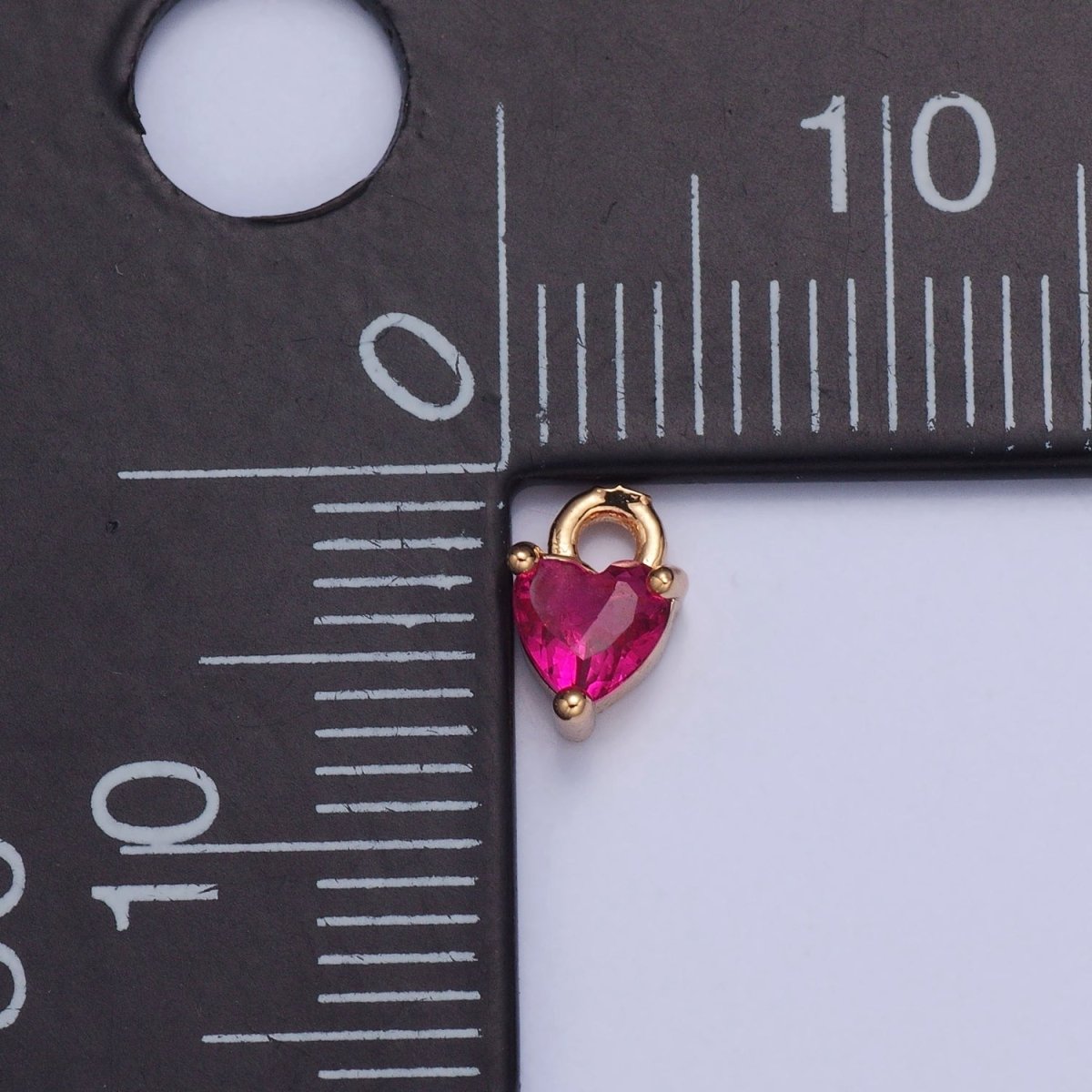 Tiny Gold Heart Charm, Micro Pave Heart, Mini Heart Charms, Heart Pendant, Cubic Zirconia Charm, Beads, CZ Bracelet Charm X-004-X-010 - DLUXCA