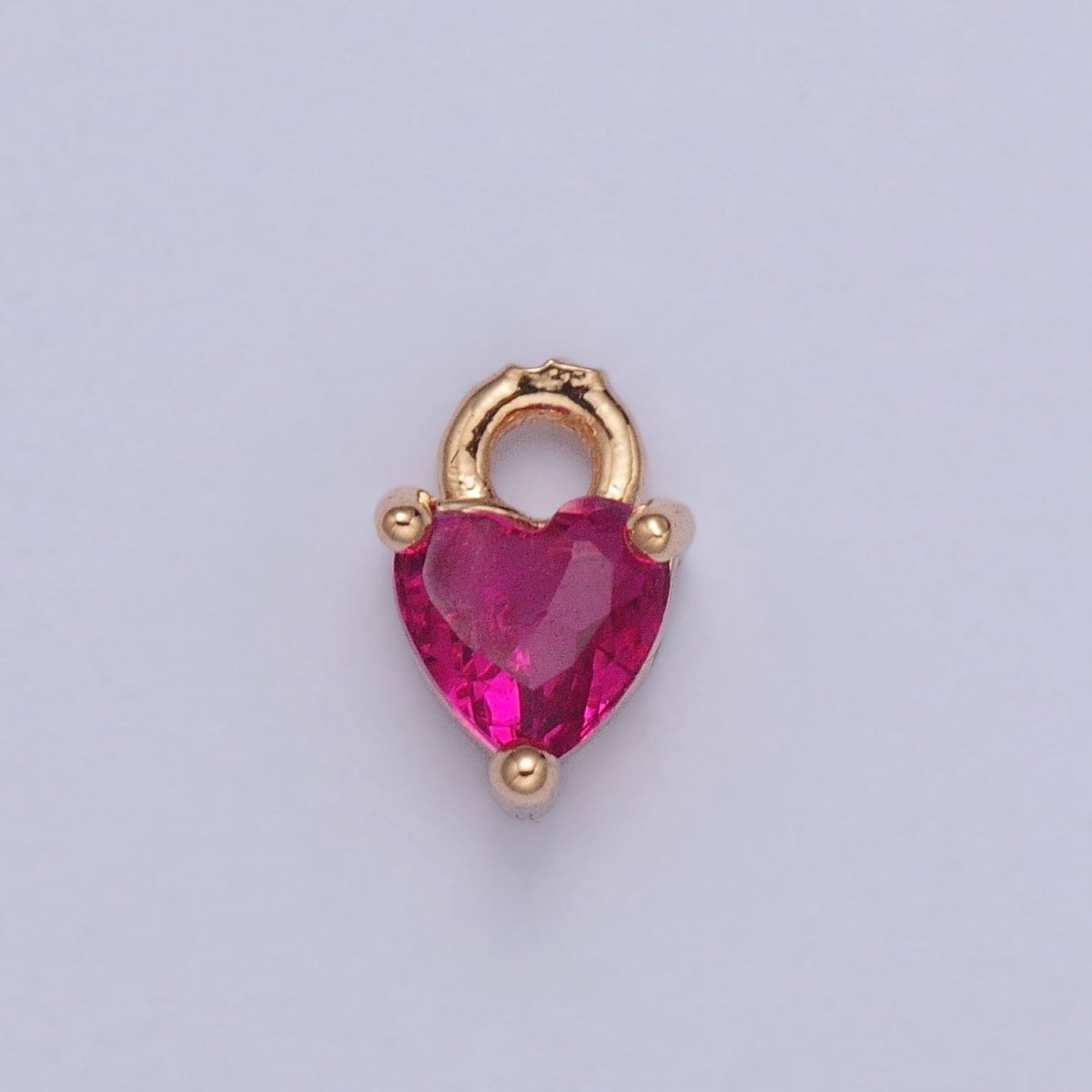 Tiny Gold Heart Charm, Micro Pave Heart, Mini Heart Charms, Heart Pendant, Cubic Zirconia Charm, Beads, CZ Bracelet Charm X-004-X-010 - DLUXCA