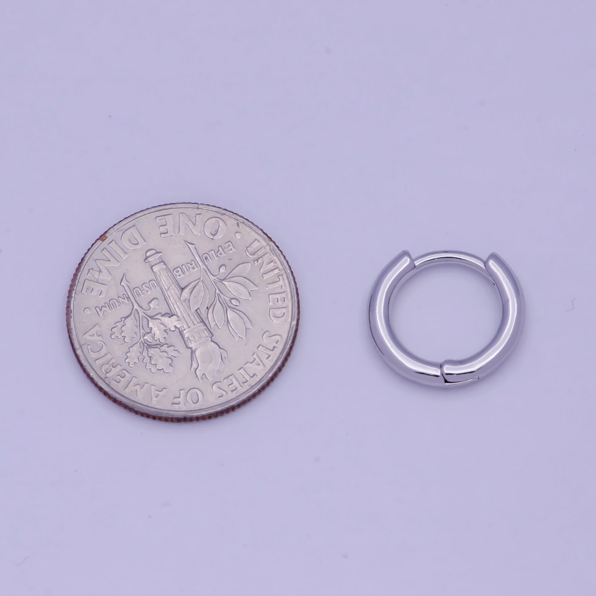 Tiny Gold Huggie Earring 12mm mini Huggie V-366 V-367 - DLUXCA