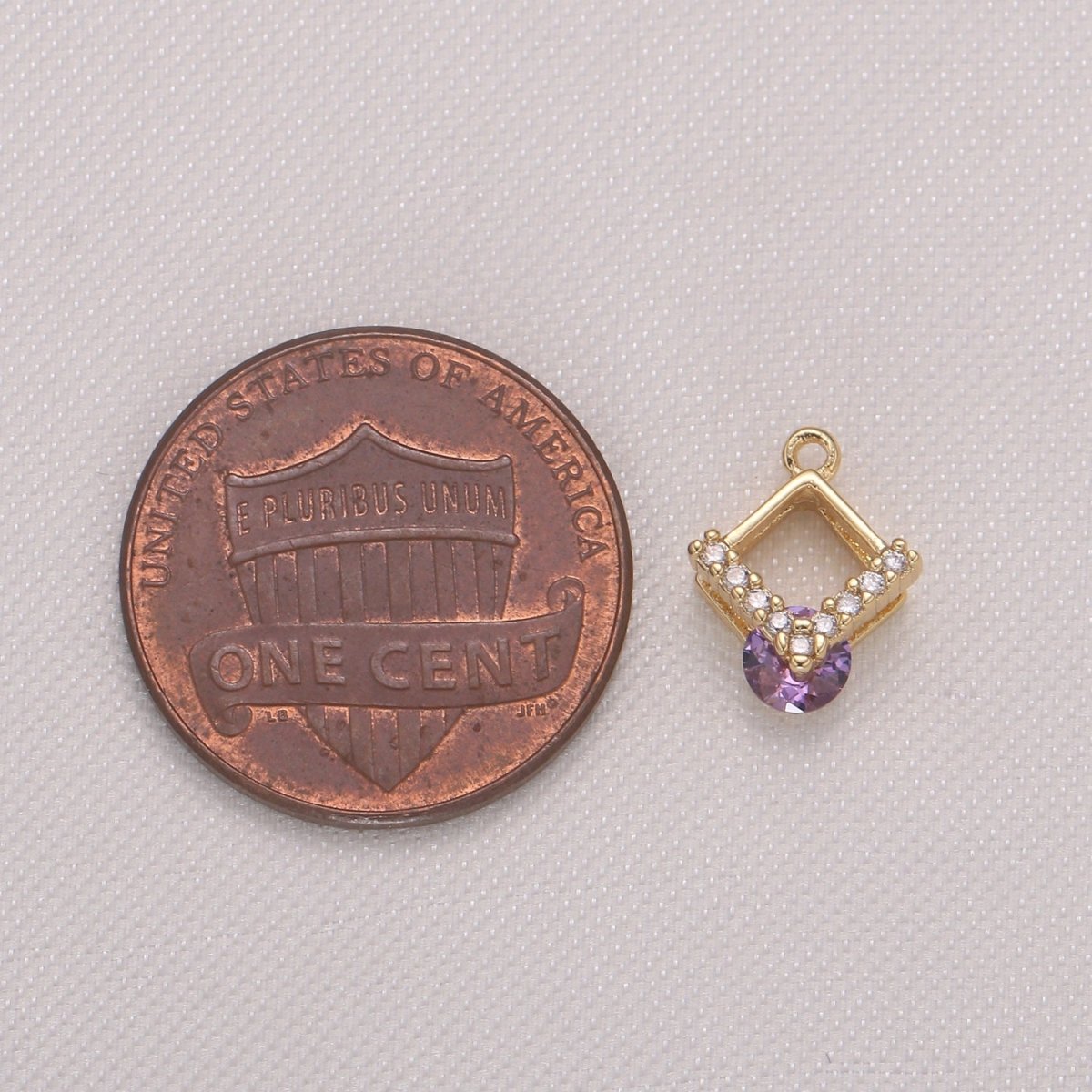 Tiny Gold Plated Diamond Charms CZ Dainty Square Micro Pave Charm Pendant GP-981 GP-982 GP-983 - DLUXCA