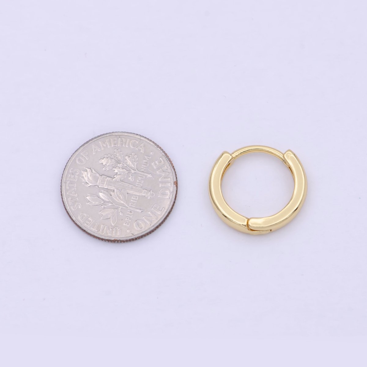 Tiny Gold Rounded Huggie Hoop Earrings, Small Hoop Earring, Cartilage Hoop, Huggie Tragus Hoop, Gold Conch Hoop p-244 - DLUXCA
