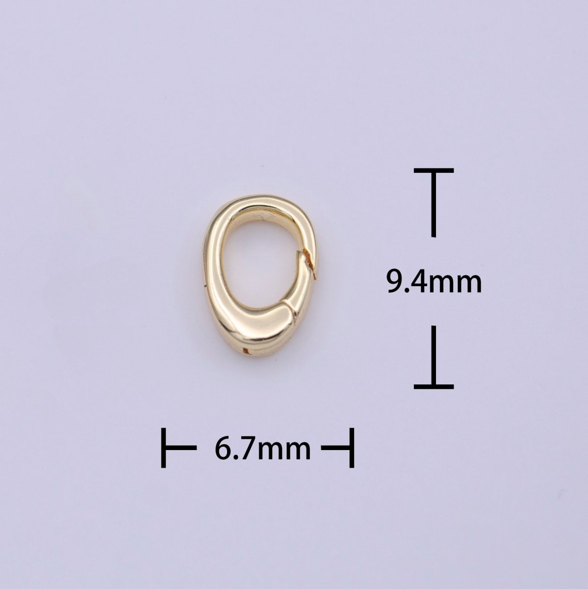 Tiny Gold Spring Gate Ring, Push Gate ring 6.7x9.4mm Tear Drop Ring Charm Holder Gold Clasp for Jewelry Clasp K-286 - DLUXCA