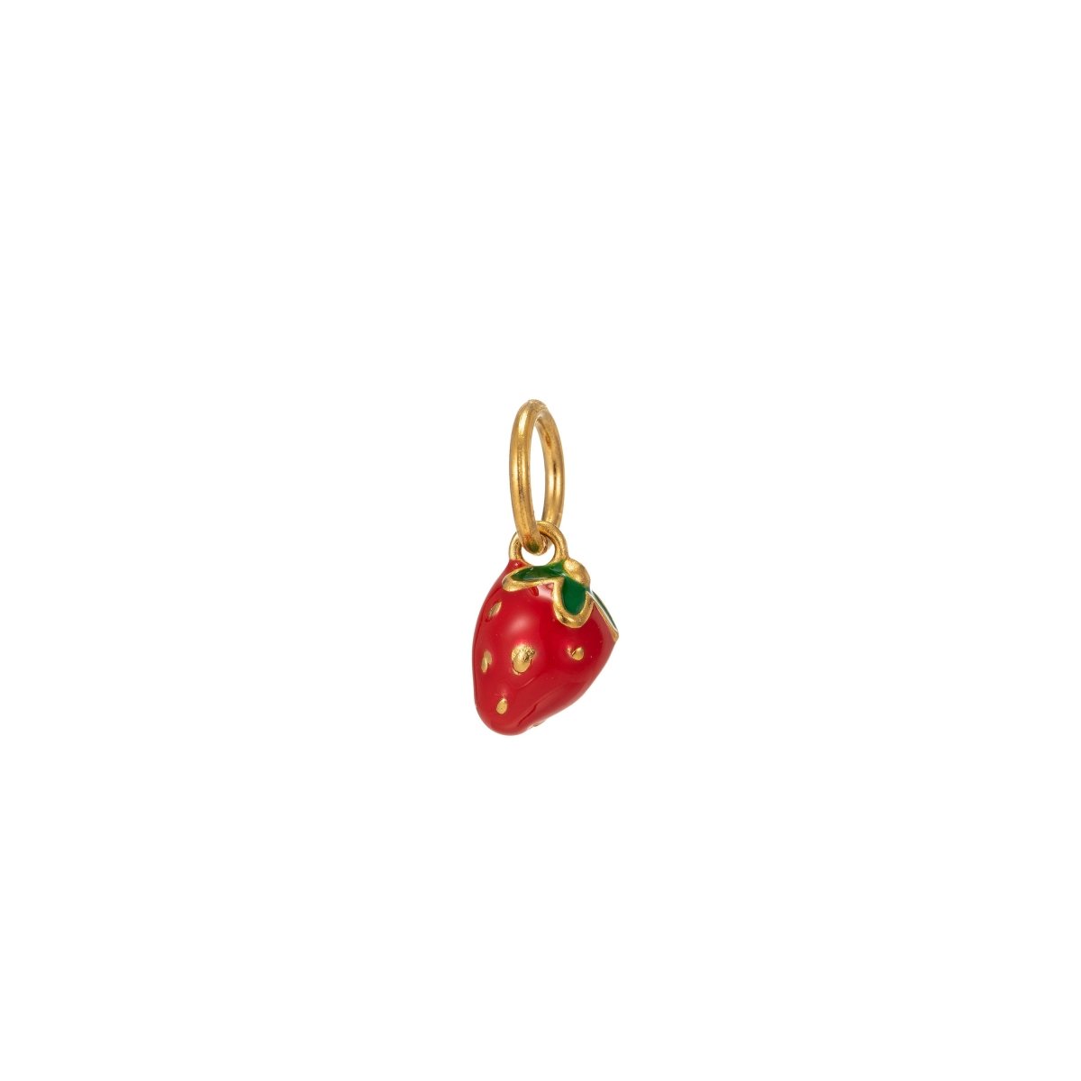 Tiny Gold Strawberry Charm for Kids Girl Teen Woman Jewelry Making Supply Necklace Bracelet Earring Charm Componnent 15x6mm C-633 - DLUXCA
