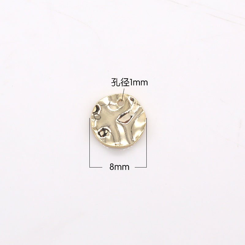 Tiny Golden Coin Charm, Mini Geometric Button Circle Coin Charm Pendant Jewelry Supply GP-312 - DLUXCA