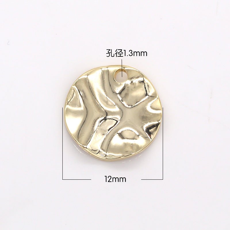 Tiny Golden Coin Charm, Mini Geometric Button Size Circle Coin Charm Pendant Jewelry Supply GP-314 - DLUXCA
