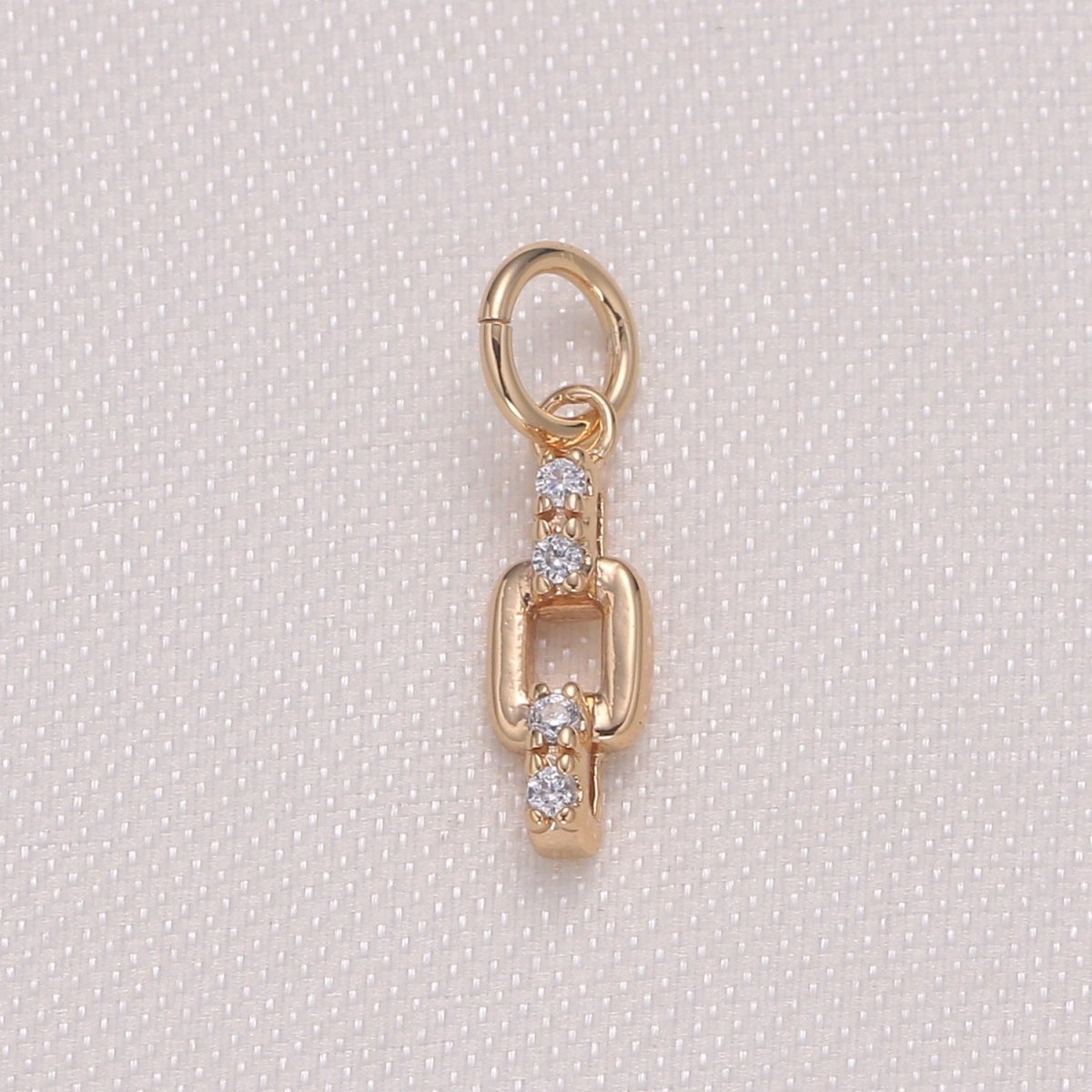 Tiny Golden Connected Chain Model Charm CZ Gold Plated Mini Chain Charm Pendant GP-969~GP-973 - DLUXCA