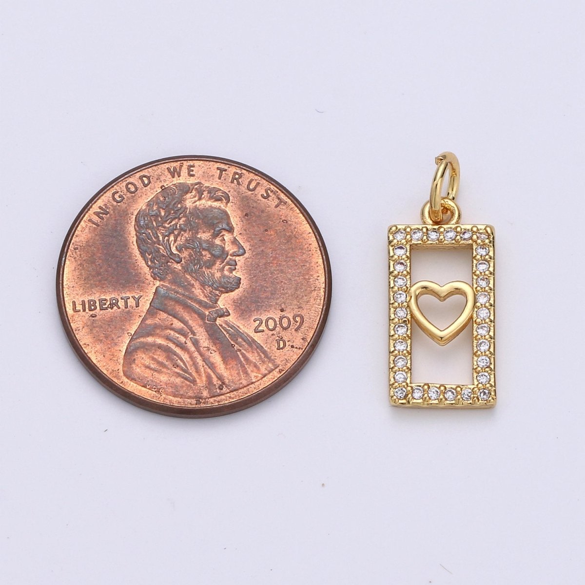 Tiny Heart Charm CZ Cubic Zirconia Mini Lover Charm Gold Charm 14k Gold Filled Micro Pave Charm for Bracelet Necklace Earring Jewelry, D-242 - DLUXCA