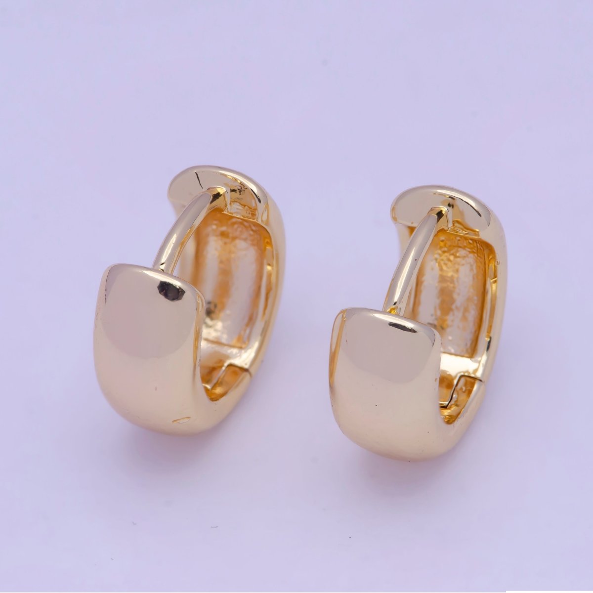 Tiny Huggie Earrings, Gold Huggies, Geometric Hoops, Gold Hoop Earring Silver Hoop V-364 V-365 - DLUXCA