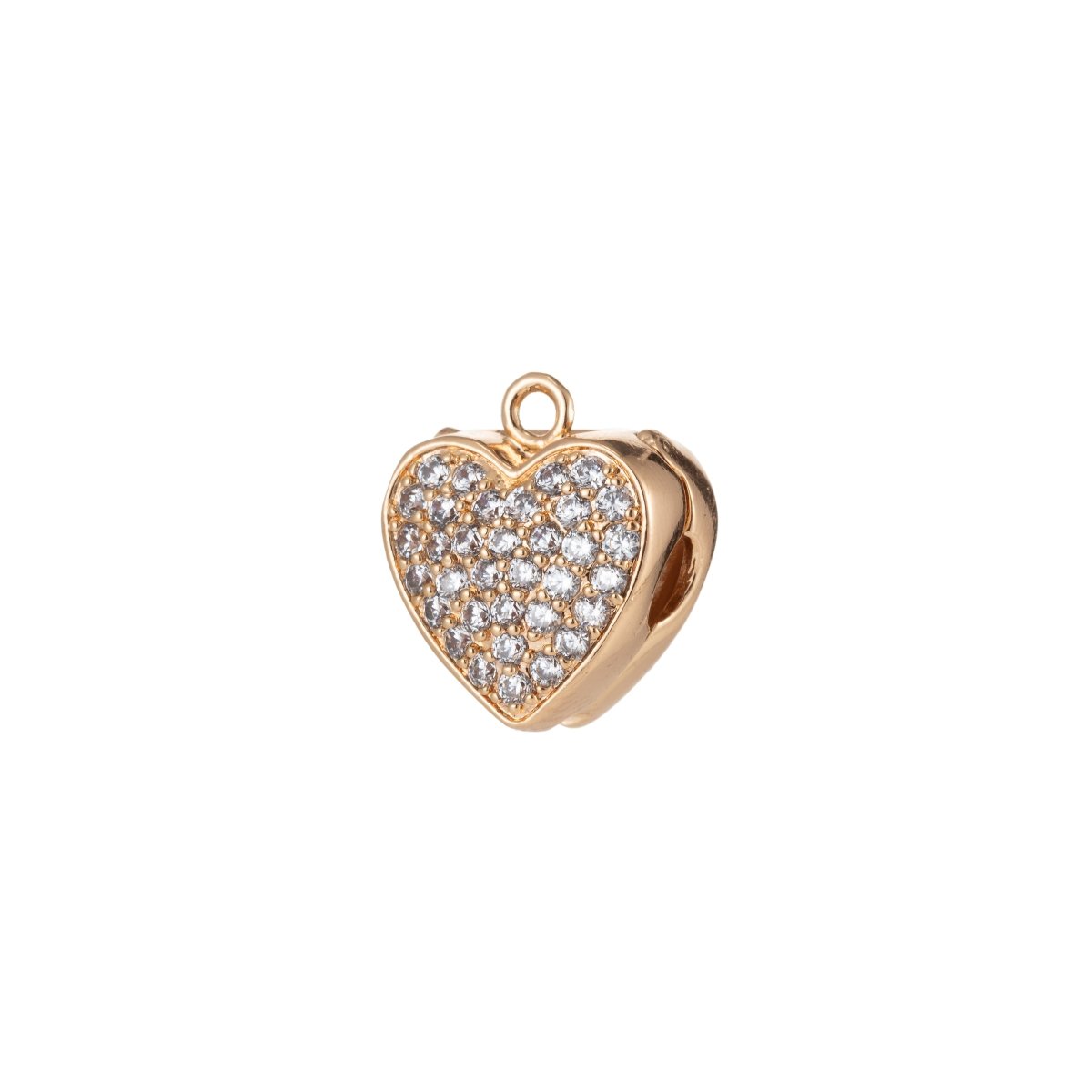 Tiny Missing Couple Heart Beads CZ Mini Valentine Miss You Writings Heart Jewelry Making Beads B-346 - DLUXCA