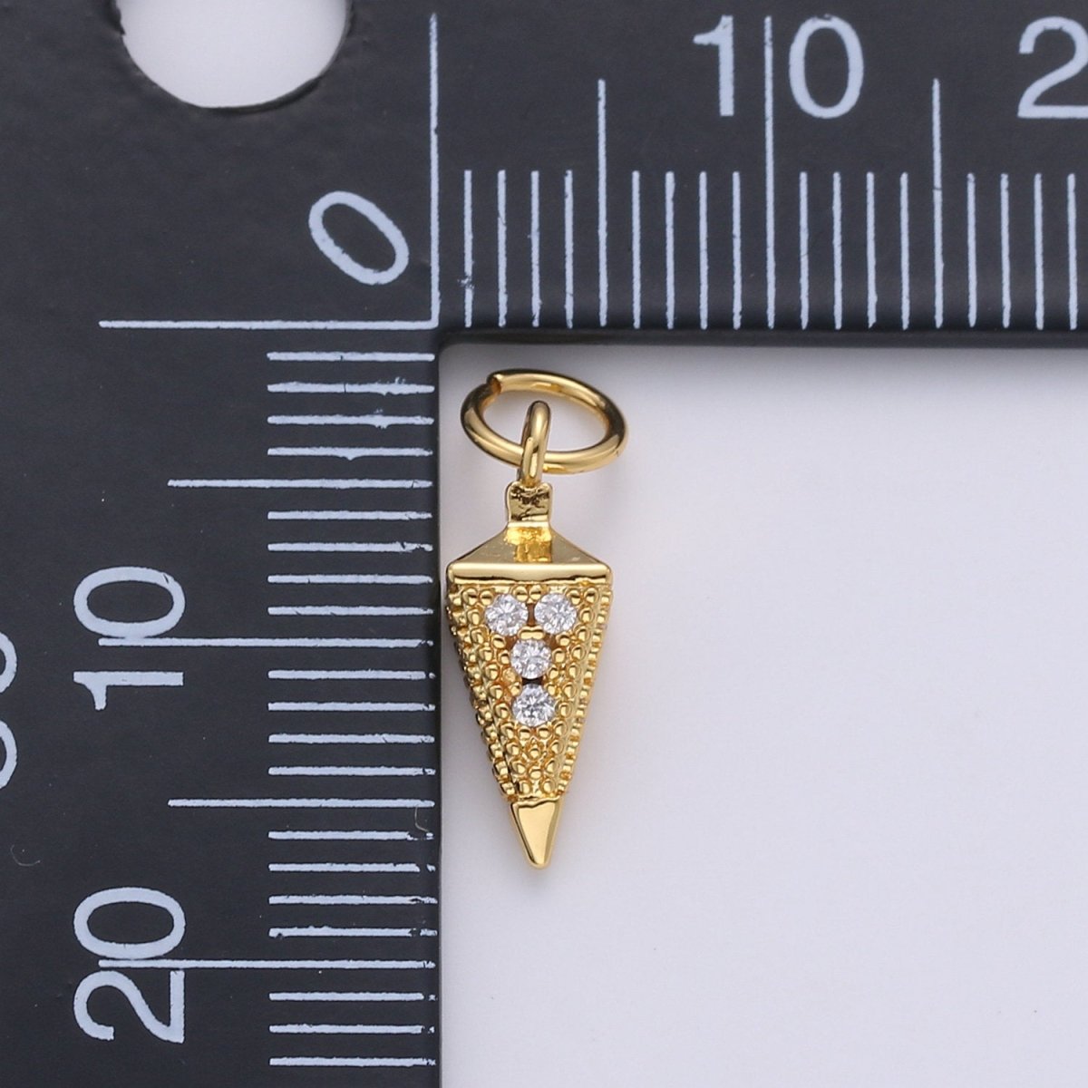 Tiny Pendulum charm 24k gold Filled Spike Jewelry making, Gold Filled Jewelry component Stud Charm for Bracelet Earring Necklace Supply D-260 D-261 - DLUXCA