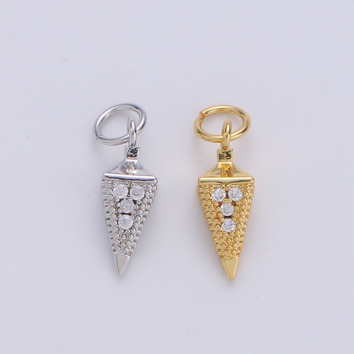 Tiny Pendulum charm 24k gold Filled Spike Jewelry making, Gold Filled Jewelry component Stud Charm for Bracelet Earring Necklace Supply D-260 D-261 - DLUXCA
