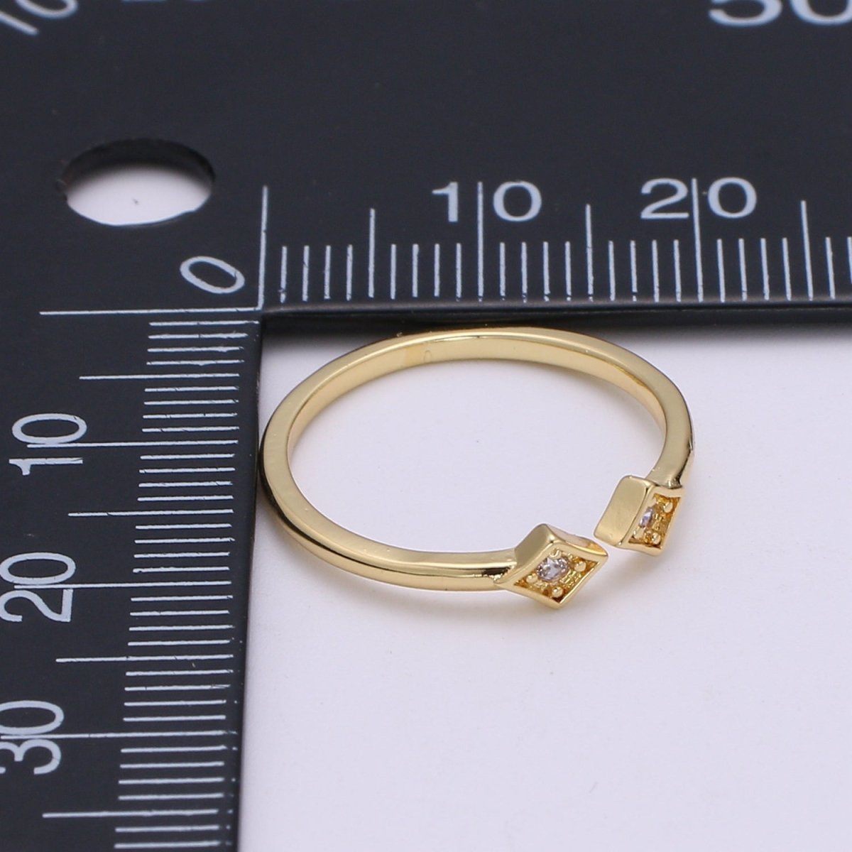 Tiny Ring, Minimalist Ring, Stackable Ring, Thin Ring, Dainty Ring, Trendy Ring, Rhombus Ring, Gold Ring Geometric Jewelry Gift idea O-288 - DLUXCA