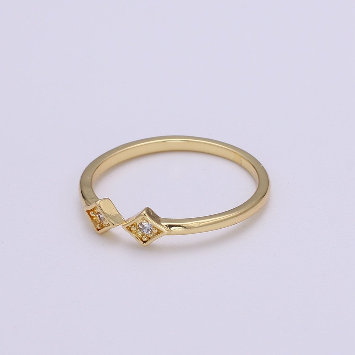 Tiny Ring, Minimalist Ring, Stackable Ring, Thin Ring, Dainty Ring, Trendy Ring, Rhombus Ring, Gold Ring Geometric Jewelry Gift idea O-288 - DLUXCA