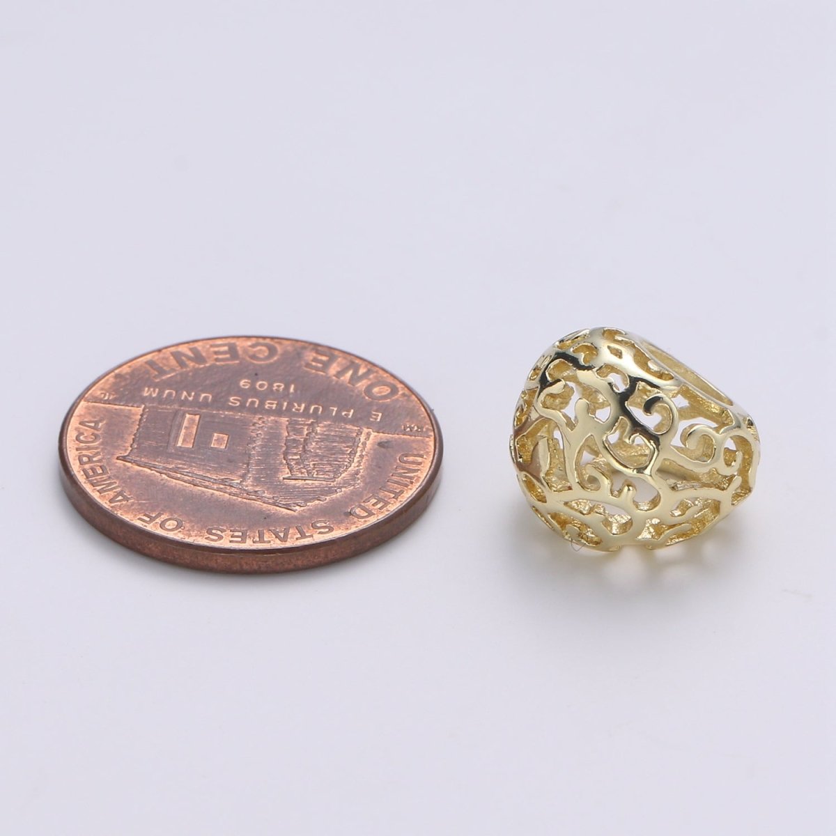 Tiny Simple Golden Round Ball Beads, Mini Plain Gold Filled Geometric Shape Beads B377 - DLUXCA