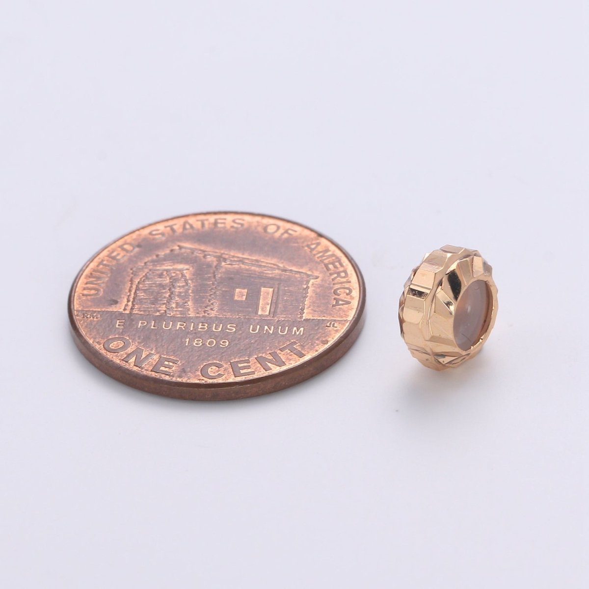 Tiny Simple Golden Round Ring Beads, Mini Plain Gold Filled Geometric Shape Beads B372 - DLUXCA