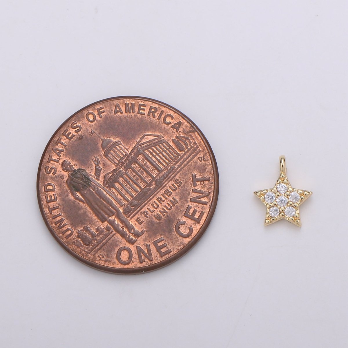 Tiny Small 18K Gold Filled Star Pave CZ Cubic Zirconia Charm for Bracelet Necklace Earring Charm Supply E-573 - DLUXCA