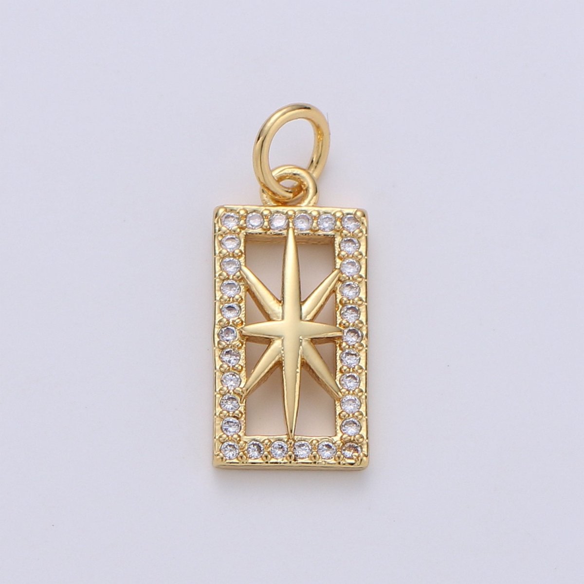 Tiny Star Charm CZ Cubic Zirconia Mini North Star Charm Gold Charm 14k Gold Filled Micro Pave Charm for Bracelet Necklace Earring Jewelry D-237 - DLUXCA