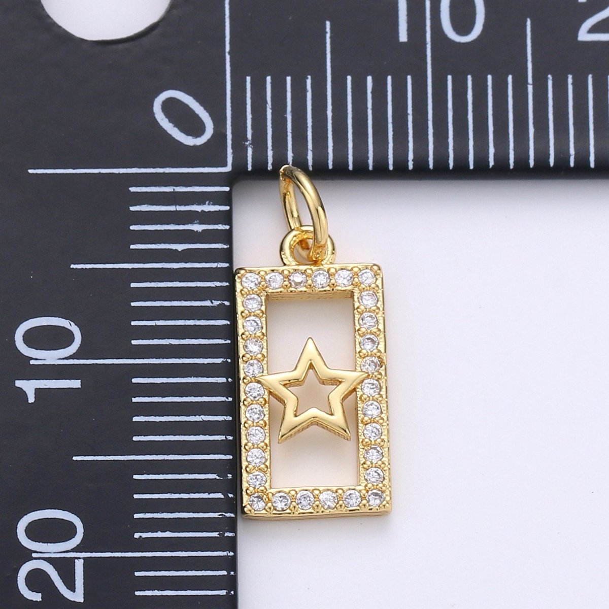 Tiny Star Charm CZ Cubic Zirconia Mini Twinkle Star Charm Gold Charm 14k Gold Filled Micro Pave Charm for Bracelet Necklace Earring Jewelry D-231 - DLUXCA