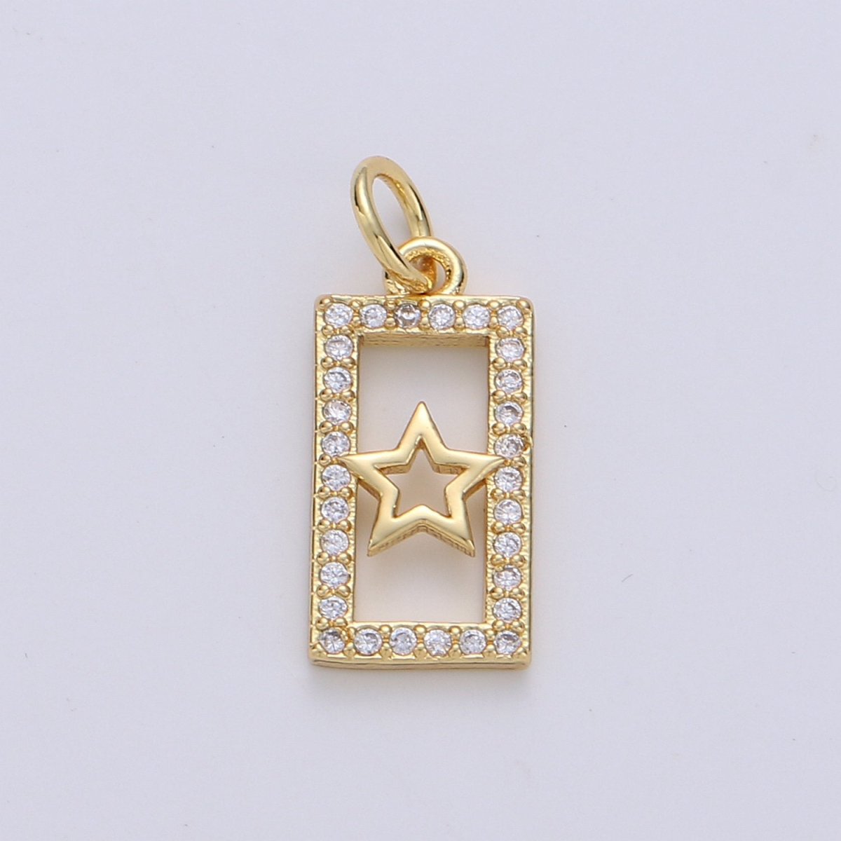 Tiny Star Charm CZ Cubic Zirconia Mini Twinkle Star Charm Gold Charm 14k Gold Filled Micro Pave Charm for Bracelet Necklace Earring Jewelry D-231 - DLUXCA