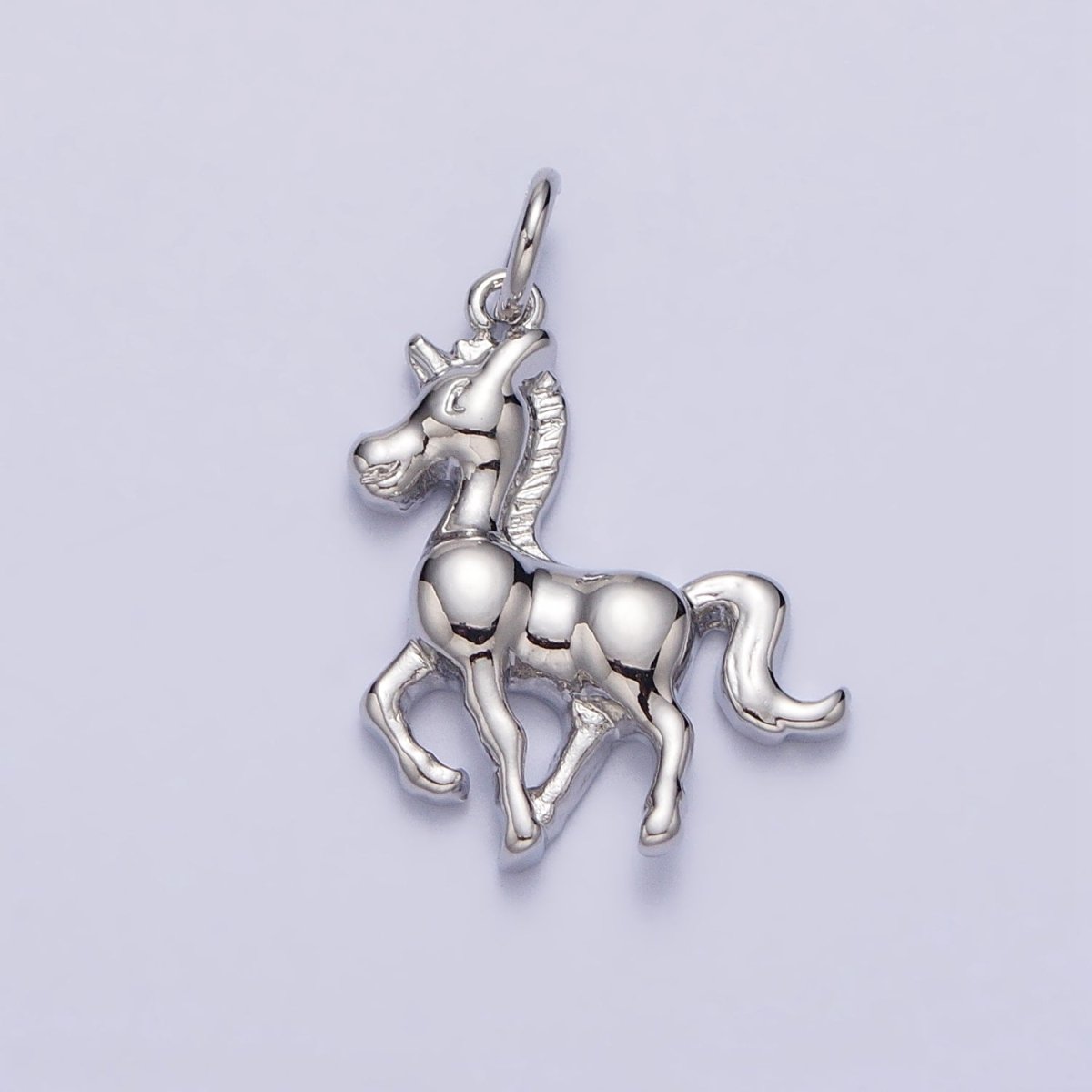 Trotting Horse Unicorn Equestrian Charm in Gold & Silver | AC193 AC194 - DLUXCA