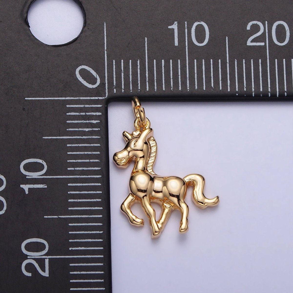 Trotting Horse Unicorn Equestrian Charm in Gold & Silver | AC193 AC194 - DLUXCA