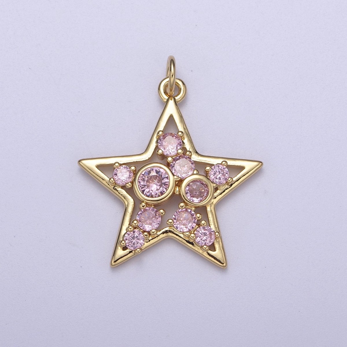 Twinkle Little Star Green Pink Cz Star Celestial Jewelry Inspired Pendant N-302 N-303 - DLUXCA