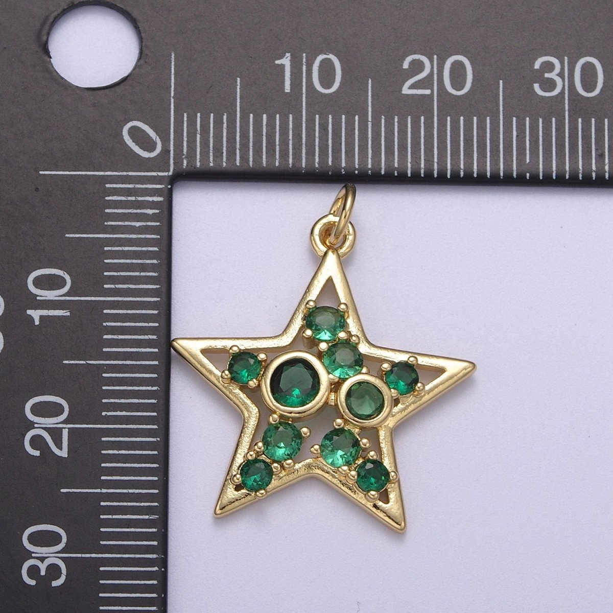 Twinkle Little Star Green Pink Cz Star Celestial Jewelry Inspired Pendant N-302 N-303 - DLUXCA