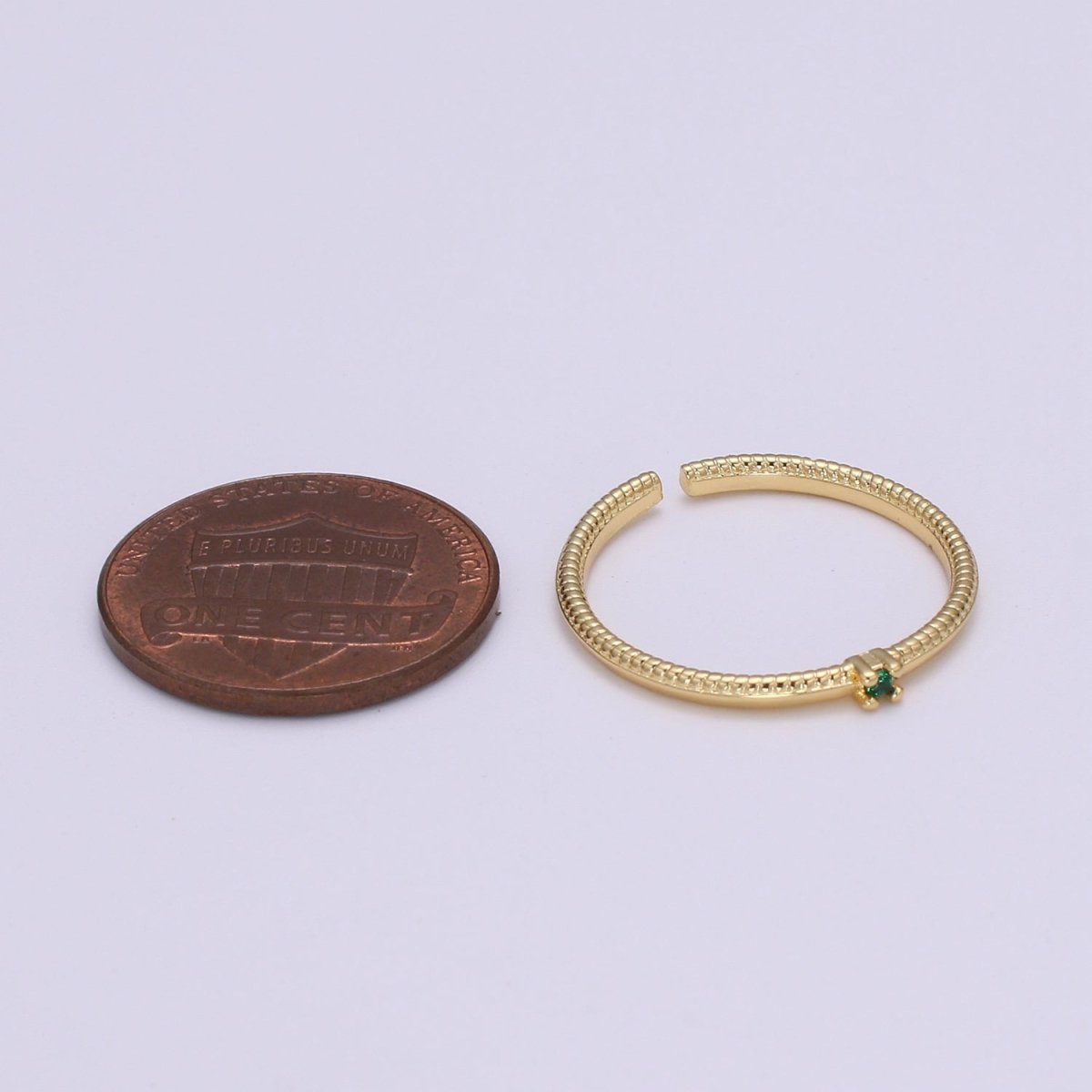 Twisted Band Ring - 24K Gold Minimalist Ring - Stackable Ring - Gold Cz Ring Layering - Stacking Ring Birthstone Jewelry size 6.5 O-281 O-282 - DLUXCA