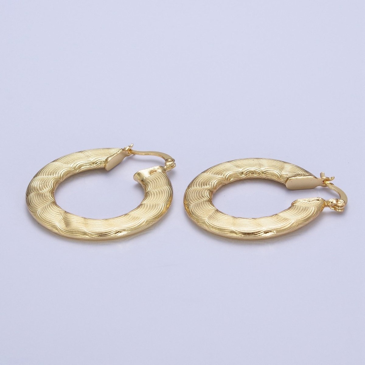 Unique Gold Hoops Pattern Earring for Fashion Statement Jewelry T-024 - DLUXCA