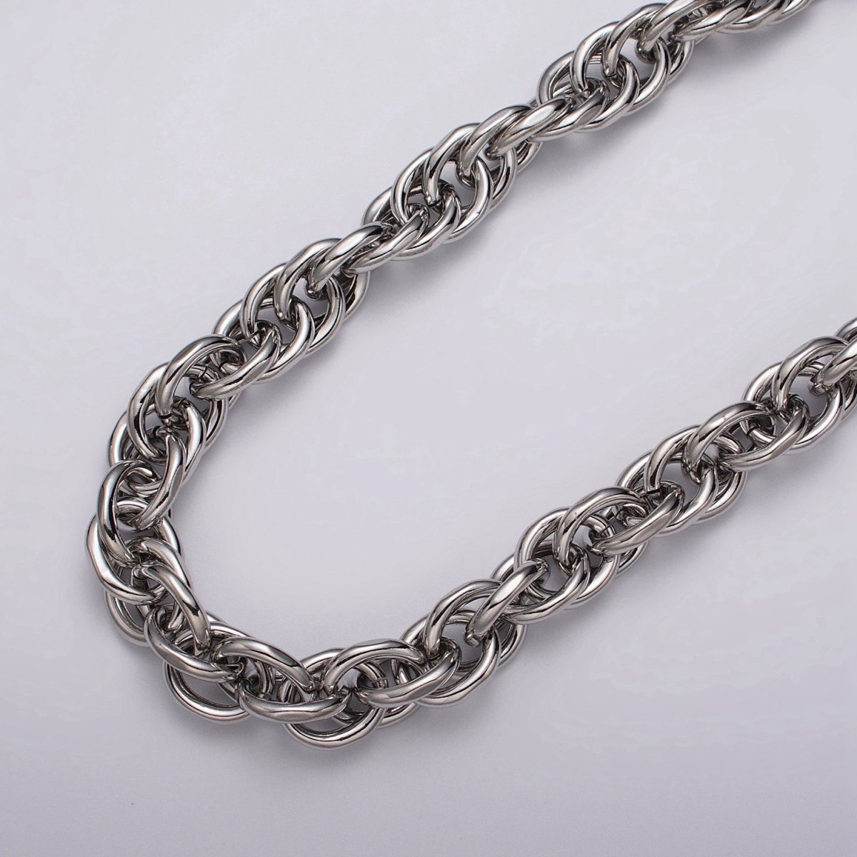 Unsoldered Gold Espiga Spiga Wheat Chain 13mm, 17.5mm Width for Statement Jewelry Unfinished Chain by Yard in Gold & Silver Unsoldered | ROLL-1183 ~ ROLL-1186 Clearance Pricing - DLUXCA