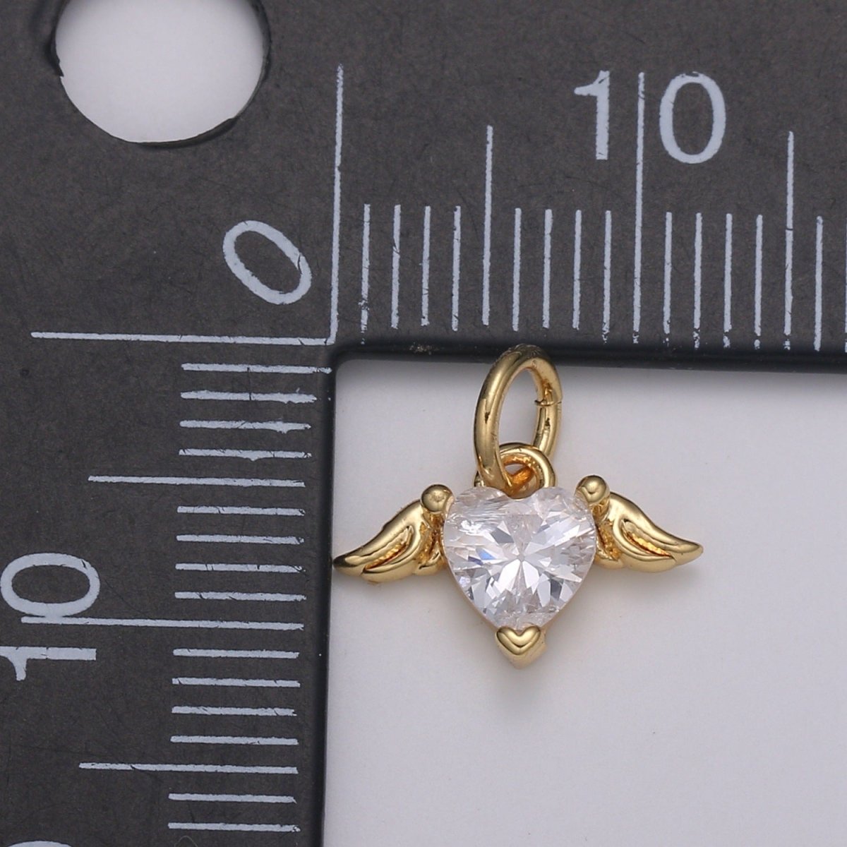 Venus 24K Gold Pendant,Solitaire CZ Heart Pendant ,Doves Cubic Mini Pendant, Aphrodite Dainty Bracelet Earring Necklace Charm E-186 - DLUXCA